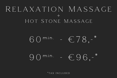 Chakramas Relaxation Massage and Hot Stone Massage Business card and prices per minute extra image website